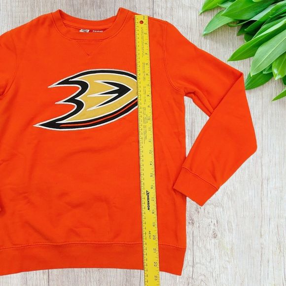 Reebok Anaheim Ducks Kids Sweatshirt Size Medium 10-12 Orange - Picture 6 of 7